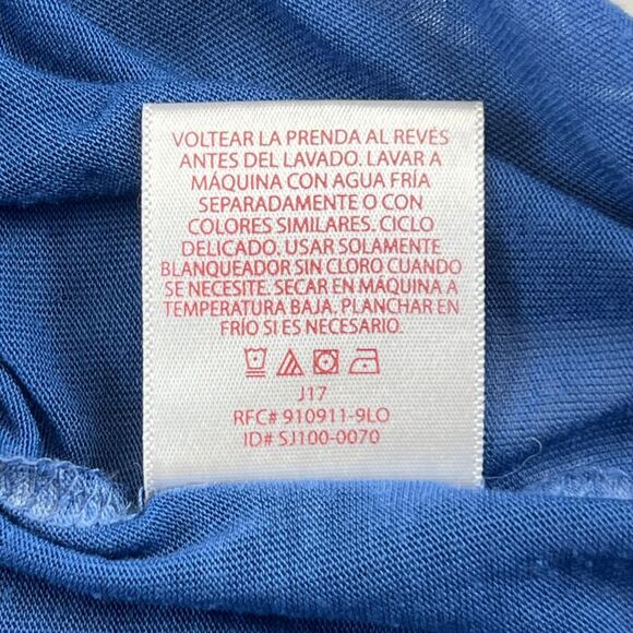 Faded Glory Longline Top XL Blue Airy Sheer Flowy Layering Tee Drapey Knit Shirt - Picture 9 of 13